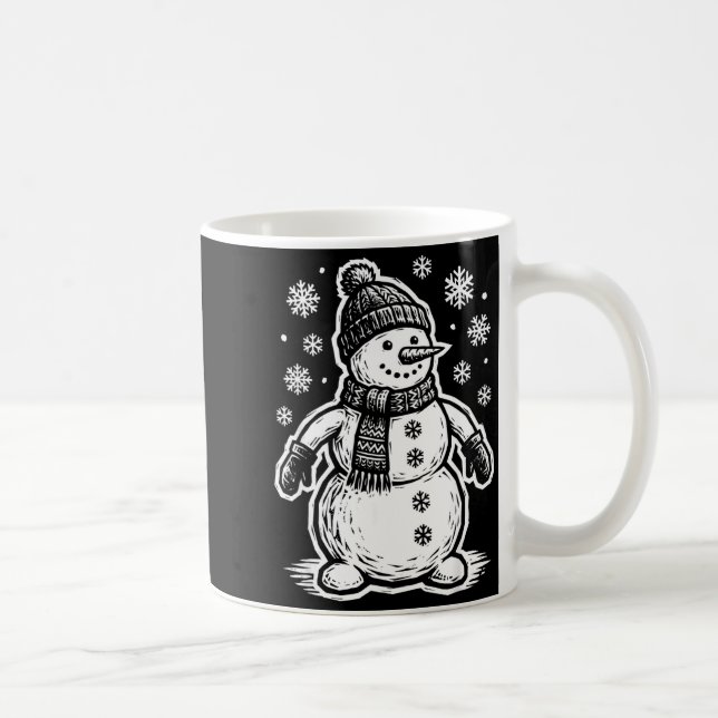 Taza De Café Funny Woout Snowman Winter Holiday Christmas Snowf (Derecha)