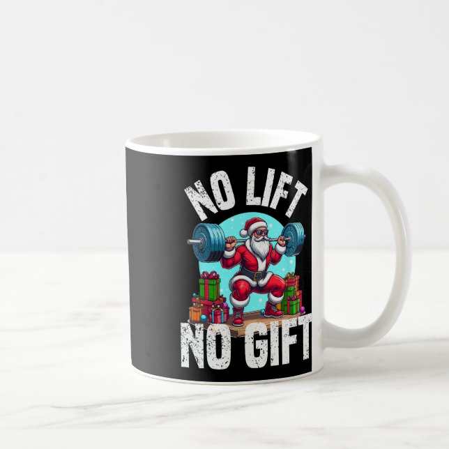 Taza De Café Funny Workout Lifting Navidades Santa Squat Gym Bo (Derecha)