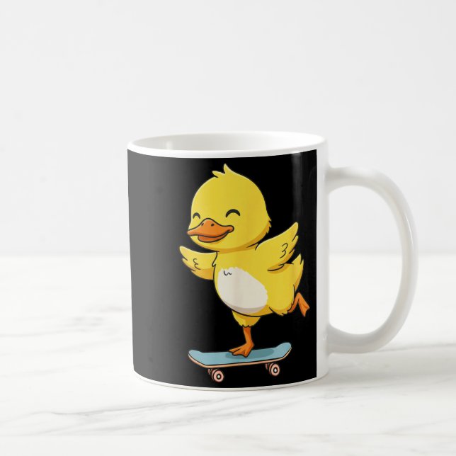 Taza De Café Funny Yellow Duck Skater Skateboard Ballerina Zoo  (Derecha)