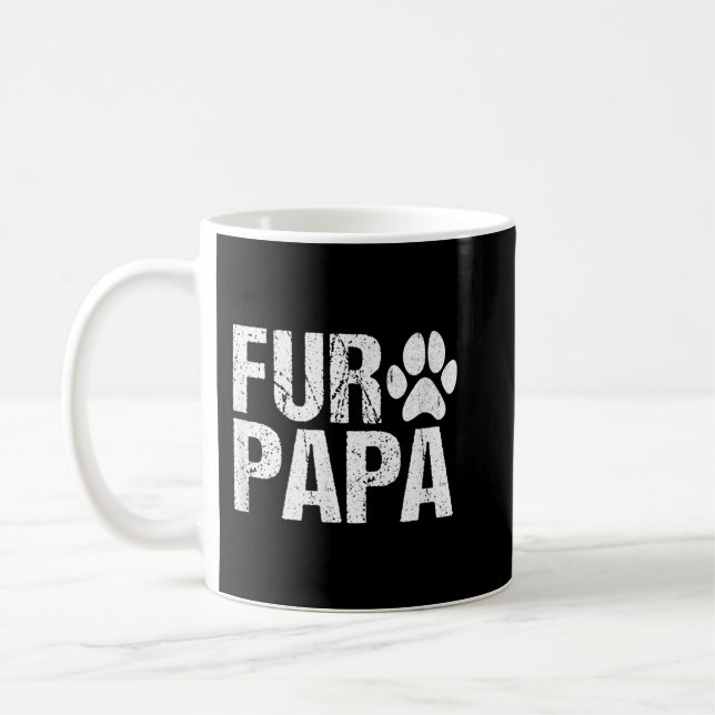 Taza De Café Fur Papa Pet Lover Dog Dad Da (Izquierda)
