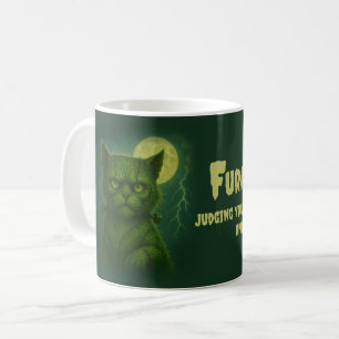 Taza De Café Furankenstein satírico - Gato ahumado de Gótico es