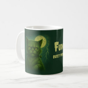 Taza De Café Furankenstein satírico - Gato con título de Gótico