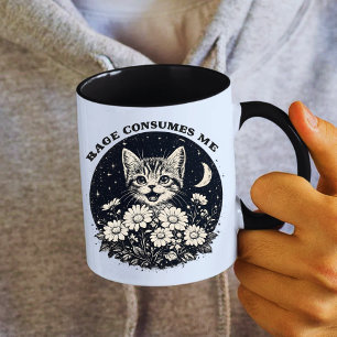 Taza De Café Furia de gato lindo me consume divertido gatito sa