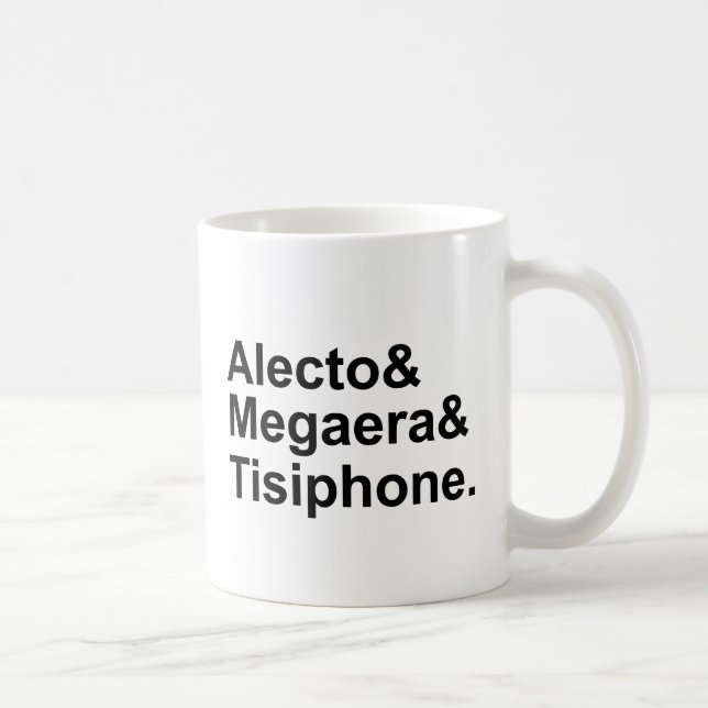 Taza De Café Furias del Griego de Alecto Megaera Tisiphone el | (Derecha)