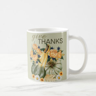 Taza De Café Fusión floral de la cosecha de calabaza