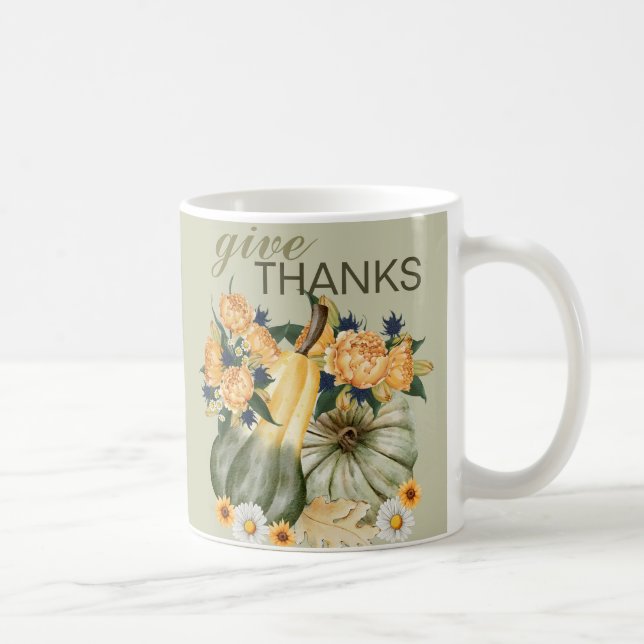 Taza De Café Fusión floral de la cosecha de calabaza (Derecha)
