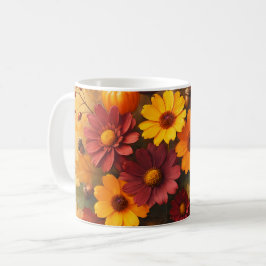 Taza De Café Fusión floral otoñal
