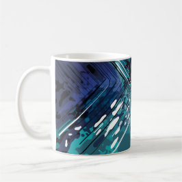 Taza De Café Fusión geométrica oceánica