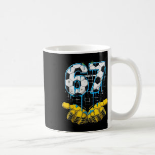 Taza De Café Fútbol 67 Seis Siete Divertido Gen-alfa Meme Goteo