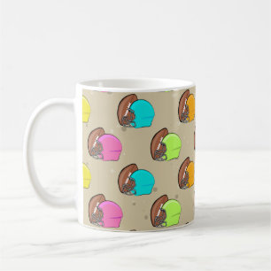 Taza De Café Fútbol Americano - Cascos Coloridos  