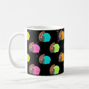 Taza De Café Fútbol Americano - Cascos y Balón Coloridos