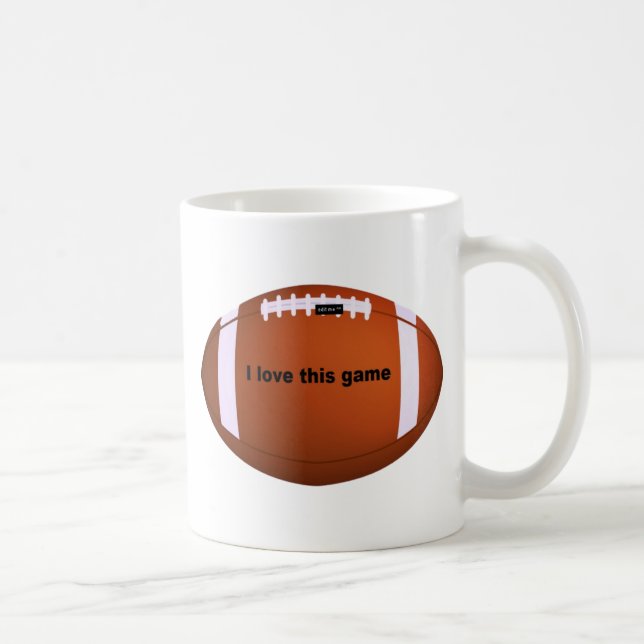 Taza De Café Fútbol americano: Me encanta este juego (Derecha)