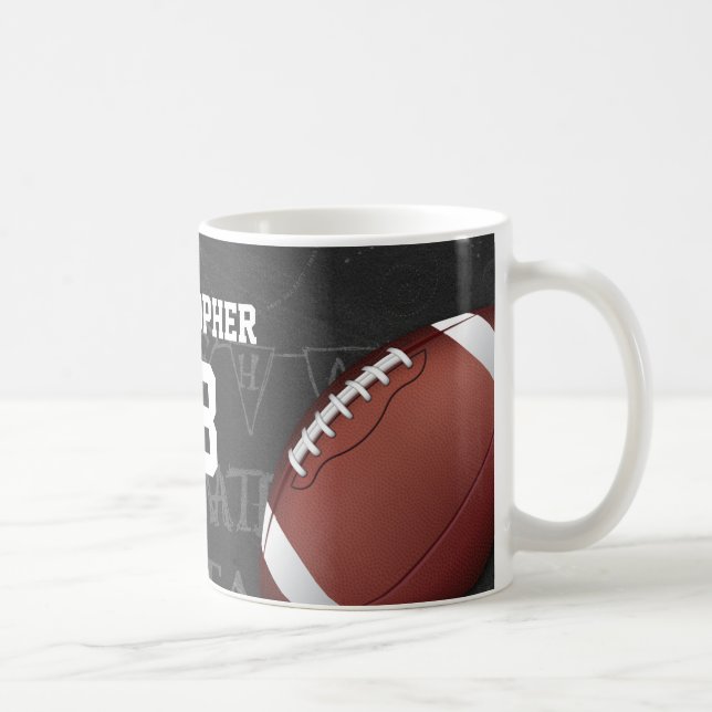 Taza De Café Fútbol americano personalizado de la pizarra (Derecha)