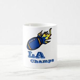 TAZA DE CAFÉ FÚTBOL AZUL Y AMARILLO