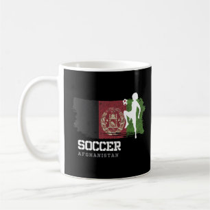 Taza De Café Fútbol Bandera de Afganistán Femenino Gir de Fútbo