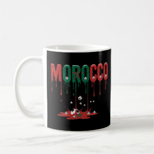 Taza De Café Fútbol de bandera goteante de Marruecos