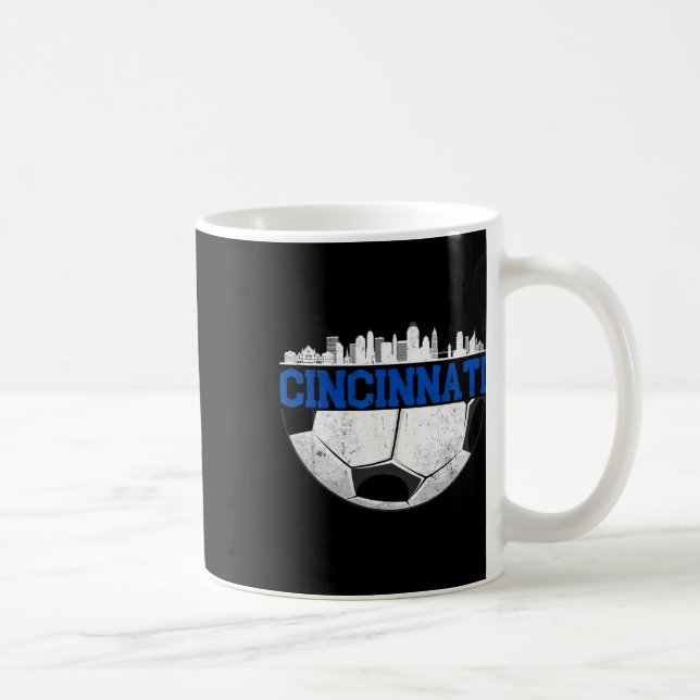 Taza De Café Fútbol de Cincinnati angustiado Cincy nati  (Derecha)