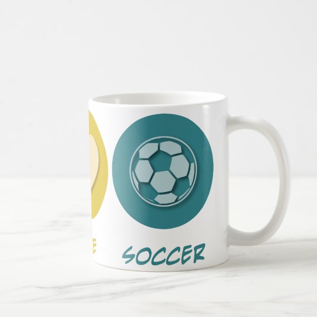 Taza De Café Fútbol del amor de la paz (Derecha)