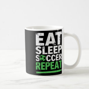 Taza De Café Fútbol Divertido Come Duerme Fútbol Repite