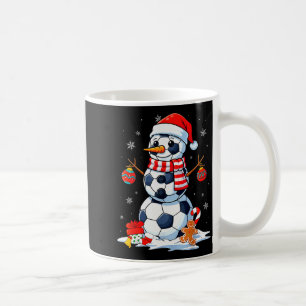 Taza De Café Fútbol divertido de hombre de nieve de Navidad hom