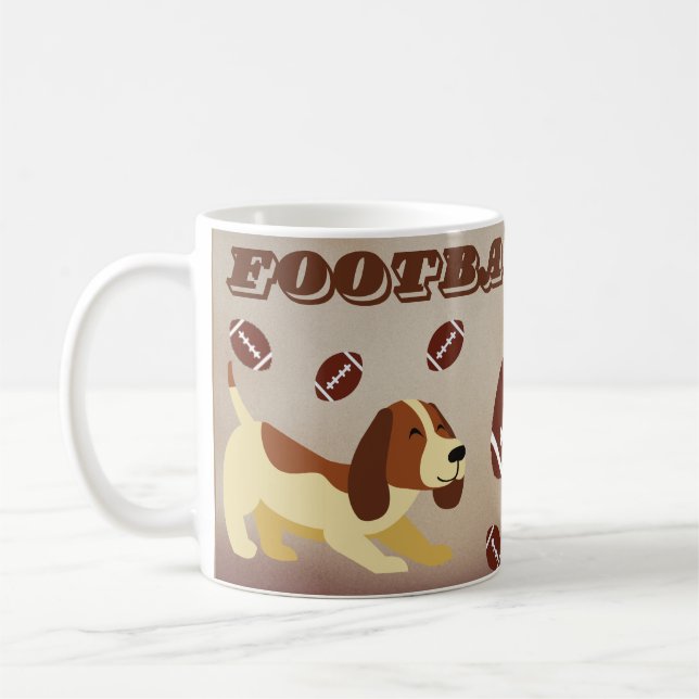 Taza De Café Fútbol divertido fútbol marrón Perro Deportivo Mam (Izquierda)