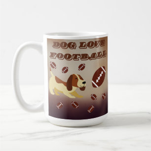 Taza De Café Fútbol divertido fútbol marrón Perro Deportivo Mam