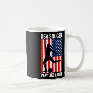 Taza De Café Fútbol divertido Usa Fútbol Juega como una niña