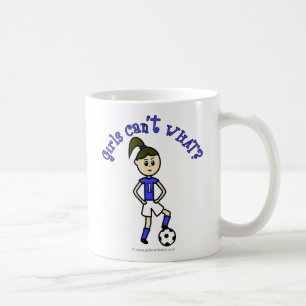 Taza De Café Fútbol femenino ligero en uniforme azul