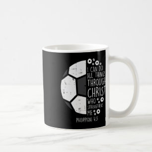 Taza De Café Fútbol Fútbol Puedo Hacer Cosas Biblia Dios Jesús