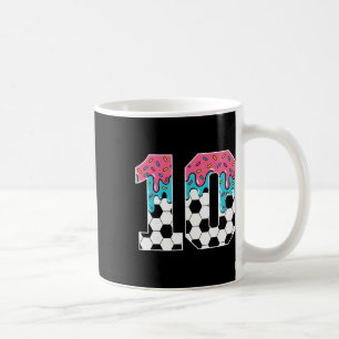 Taza De Café Fútbol helado de 10 años goteo juventud cumpleaños