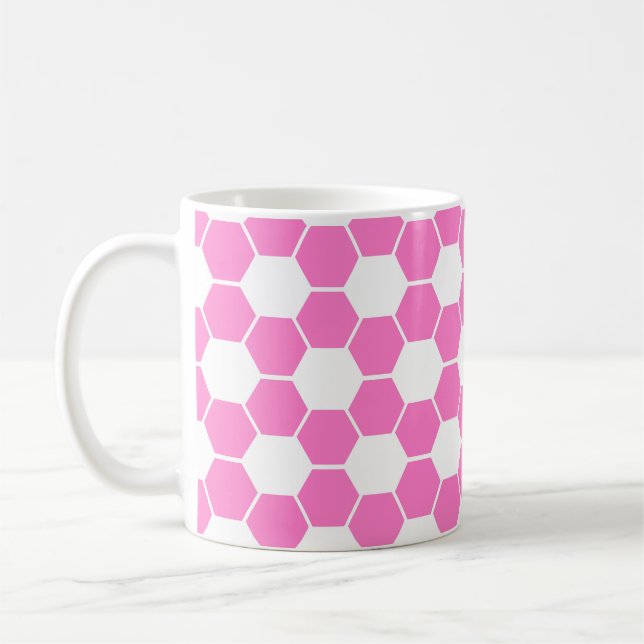 Taza De Café Fútbol inverso / Balón de fútbol Textura - Rosa (Izquierda)