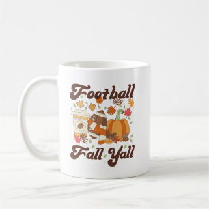 Taza De Café Fútbol Otoño Café Calabaza Otoño Y'all