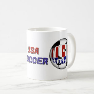 Taza De Café Fútbol Patriótico de EE. UU.