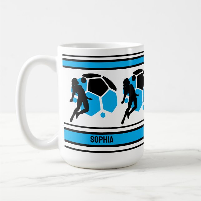 Taza De Café Fútbol: Regalo de cumpleaños, Chica futbolera (Izquierda)