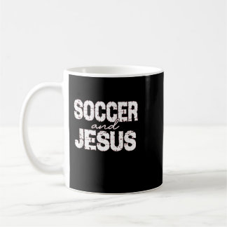 Taza De Café Fútbol y dichos cristianos de Jesús Biblia