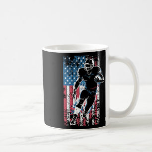 Taza De Café Futbolista de la bandera de Estados Unidos Patriót