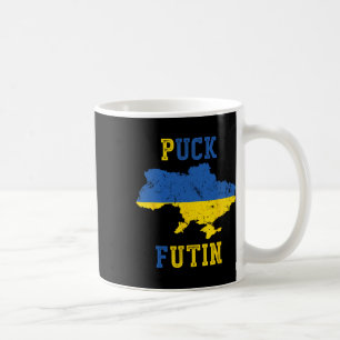 Taza De Café Futin divertido de hockey Me mantengo con Ucrania