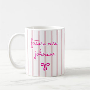 Taza De Café Futura Sra Personalizada con Raya Novia Prometida