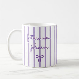 Taza De Café Futura Sra Personalizada con Raya Novia Prometida