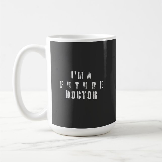 Taza De Café Future Doctor Grunge Typography Design (Izquierda)