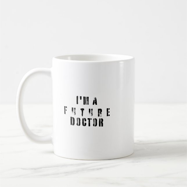 Taza De Café Future Doctor Grunge Typography Design (Izquierda)