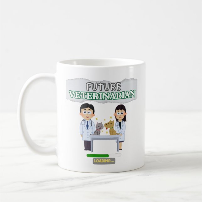 Taza De Café Future Veterinarian Loading – Vet Student Design (Izquierda)