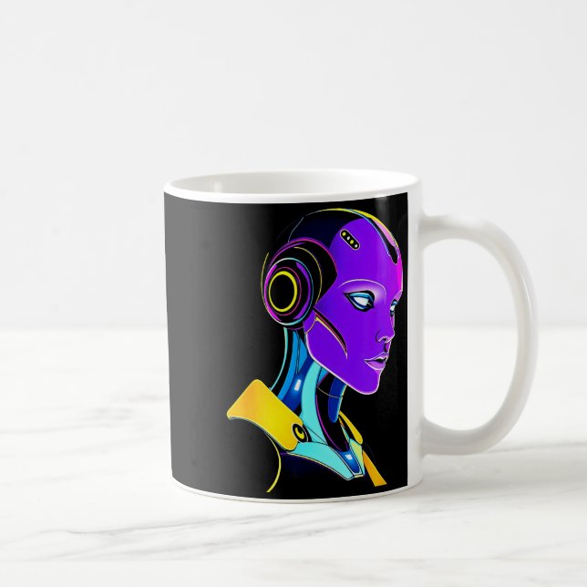 Taza De Café Futuristic Graphic Design Robot 1  (Derecha)
