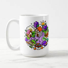 Taza De Café Futuristic Ride: Psychedelic Car Journey