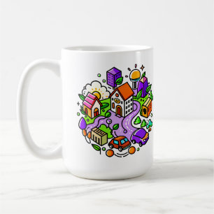Taza De Café Futuristic Ride: Psychedelic Car Journey