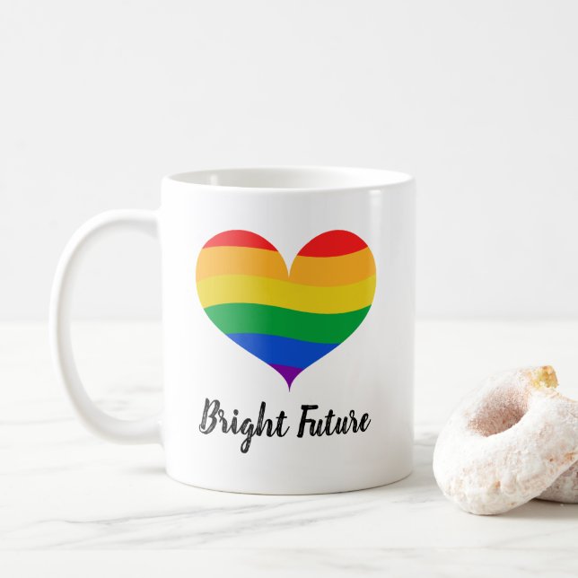 Taza De Café Futuro brillante café del Orgullo LGBTQ Mug (Con donut)