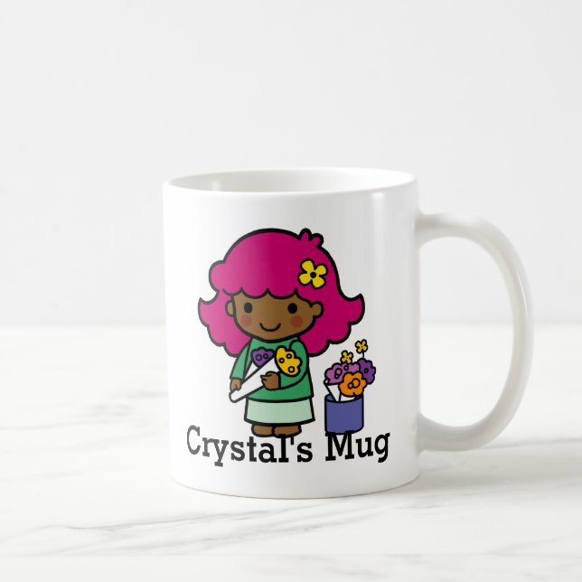 Taza De Café Futuro Chica florista con flores (Derecha)