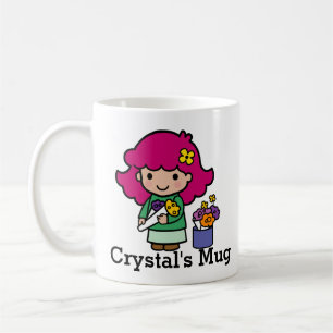 Taza De Café Futuro Chica florista con flores