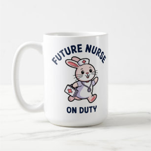 Taza De Café Futuro Enfermero De Servicio Gráfico De Conejito L