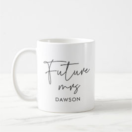 Taza De Café Futuro minimalista moderno Mrs personalizado